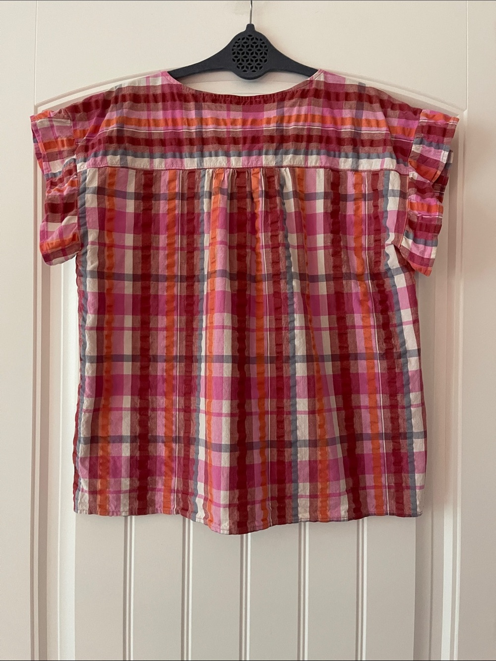 Loft Outlet Plaid Ruffle Top Medium - Picture 3 of 5